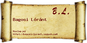 Bagosi Lóránt névjegykártya