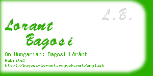 lorant bagosi business card